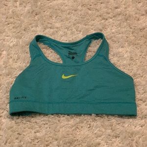 Nike Dri Fit Sports Bra Teal Size Medium